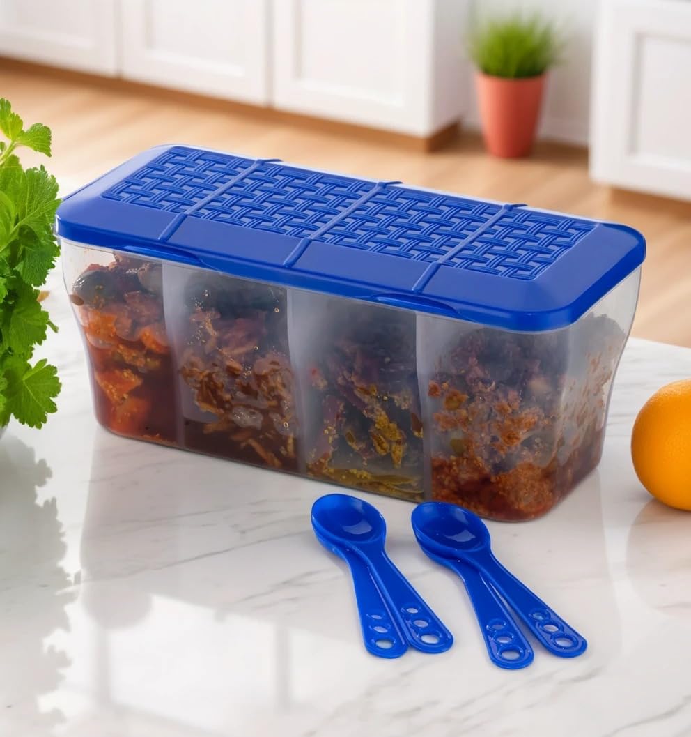 4-in-1 Spice Vault with Measuring Spoons and Airtight Lid
